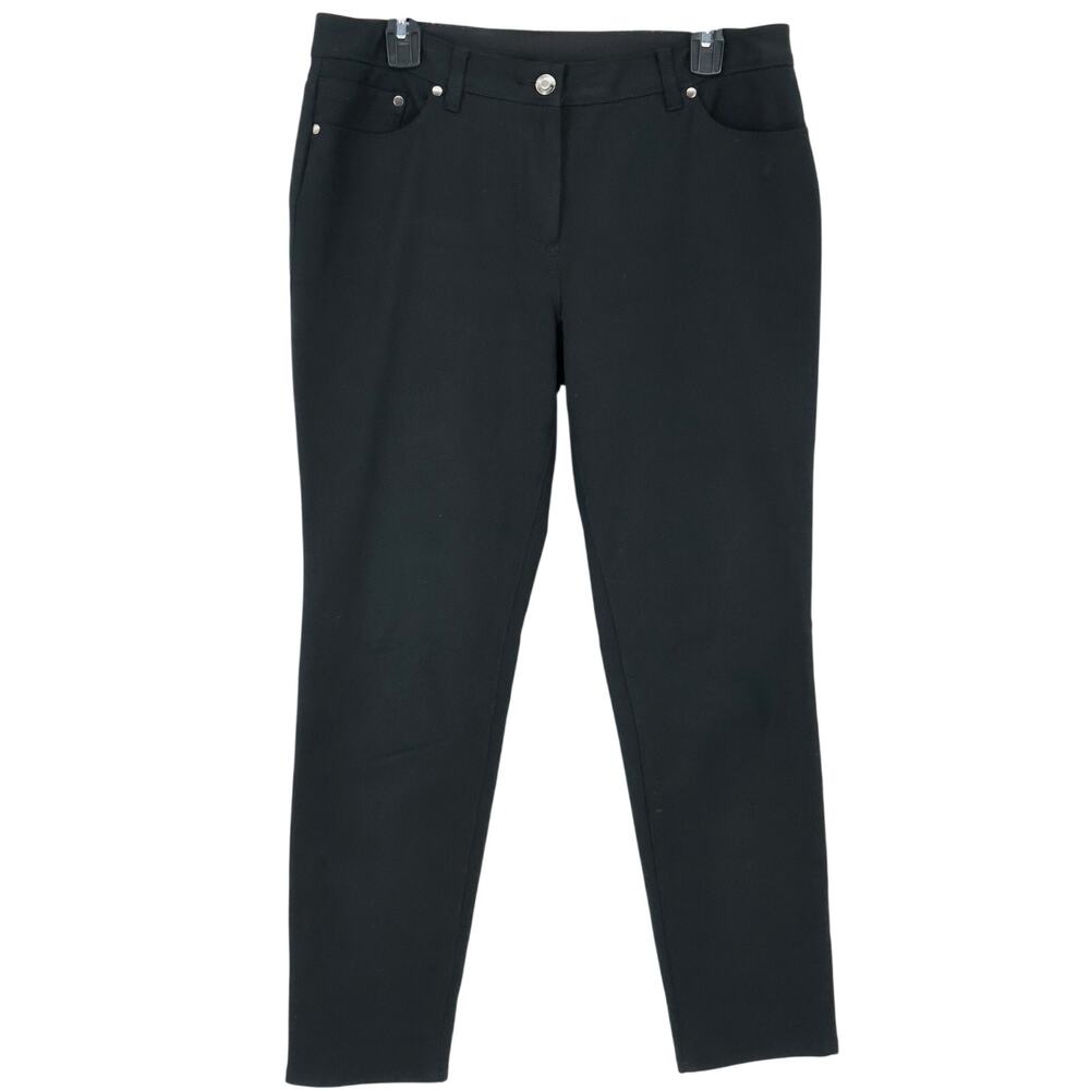 Chicos Jeans 1.5 Short Womens 10 Black So Slimming Stretch Cotton Denim Straight